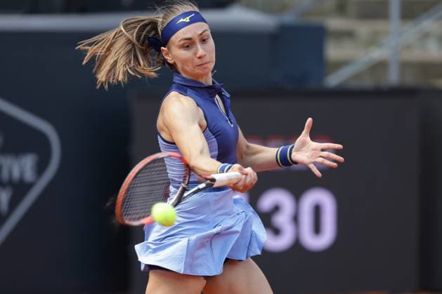 GER, Hamburg, xFSx, ATP250 Womens Tennis Tournament , MSC Hamburg Ladies Open 2025 , 2 Qualifying Round , 14 07 2025 v l , Aleksandra Krunik SRB play a forehand Copyright: HMBxMedia FernandoxSoares