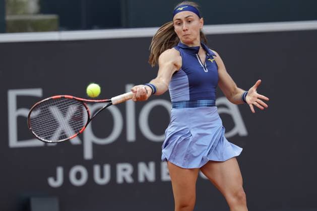 GER, Hamburg, xFSx, ATP250 Womens Tennis Tournament , MSC Hamburg Ladies Open 2025 , 2 Qualifying Round , 14 07 2025 v l , Aleksandra Krunik SRB play a forehand Copyright: HMBxMedia FernandoxSoares