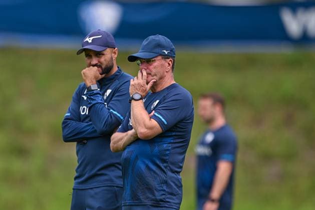 14 07 2025, Football, Season 2025 2026, 2 Bundesliga, Preparation, VfL Bochum summer training camp in Scheffau am Wilden Kaiser, Co-coach Murat Ural VfL Bochum 1848 , Coach Dieter Hecking VfL Bochum 1848 xRHR PHOTO YYx Copyright: RHR-FOTOx RHR-FOTO YY