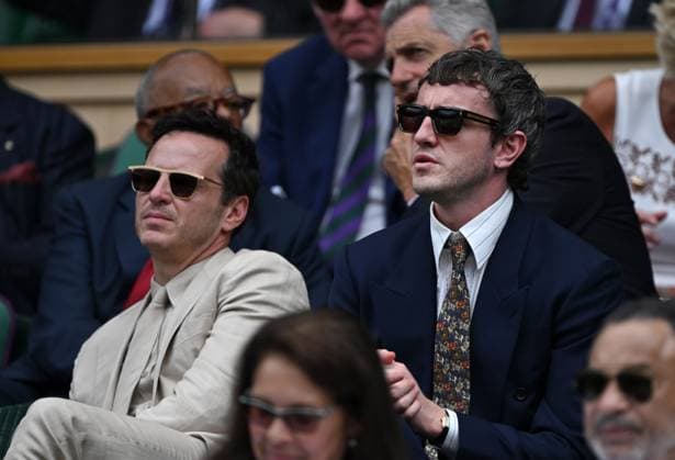 Day Fourteen: The Championships - Wimbledon 2025 LONDON, ENGLAND - JULY 13: Actors Andrew Scott and Paul Mescal look on from the royal box on day fourteen of The Championships Wimbledon 2025 at All England Lawn Tennis and Croquet Club on July 13, 2025 in London, England. (Photo by Visionhaus via ) London All England Lawn Tennis and Croq England United Kingdom Copyright: xVisionhausx 776305105