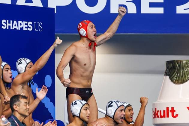 Kai Yang Lee of Singapore Singapore v Canada, Water polo, Wasserball Singapore 2025 World Aquatics Championships, OCBC Aquatic Centre, July 14, 2025, Singapore, Singapore.
