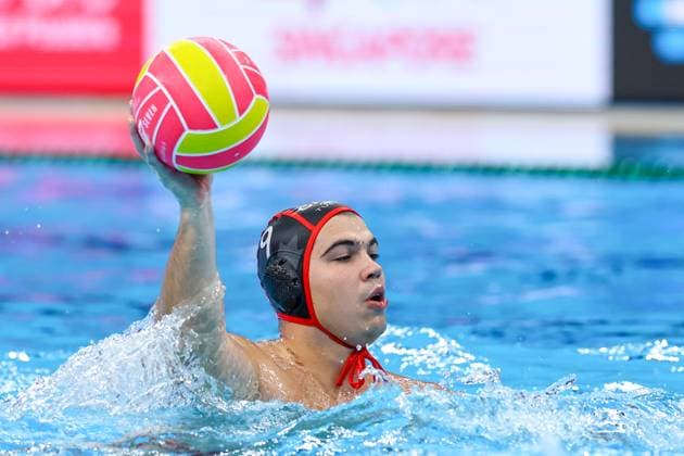 Aleksa Gardijan of Canada Singapore v Canada, Water polo, Wasserball Singapore 2025 World Aquatics Championships, OCBC Aquatic Centre, July 14, 2025, Singapore, Singapore.