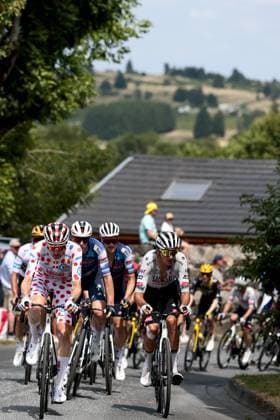 Belgian Tim Wellens of UAE Team Emirates and Spanish Marc Soler of UAE Team Emirates pictured in action during stage 10 of the 2025 Tour de France cycling, from Ennezat to Le Mont-Dore Puy de Sancy (169 km), on Monday 14 July 2025 in France. The 112th edition of the Tour de France starts on Saturday 5 July in Lille, France, and will finish in Paris, France on the 27th of July. POOLxLUCAxBETTINI  x129243428x
