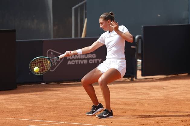GER, Hamburg, xFSx, ATP250 Womens Tennis Tournament , MSC Hamburg Ladies Open 2025 ,Round of 32 , 14 07 2025 v l , Diane Parry FRA play a forehand Copyright: HMBxMedia FernandoxSoares