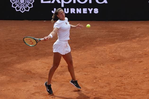 GER, Hamburg, xFSx, ATP250 Womens Tennis Tournament , MSC Hamburg Ladies Open 2025 ,Round of 32 , 14 07 2025 v l , Diane Parry FRA play a forehand Copyright: HMBxMedia FernandoxSoares