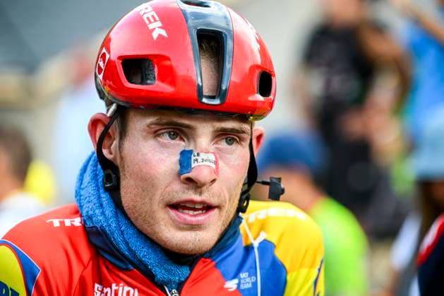 Tour de France 2025 Stage 10 LE MONT-DORE PUY DE SANCY, FRANCE - JULY 14 : Skjelmose Mattias (DEN) of Lidl - Trek after the race during stage 10 of the 112th edition of Tour de France an UCI World Tour 2.UWT cycling road race stage for Men Elite of 163 km with start in Ennezat and finish in Le Mont-Dore Puy de Sancy on July 14, 2025 in Le Mont-Dore Puy de Sancy, France, 14 07 2025 ( Motordriver Kenny Verfaillie - Le Mont-Dore Puy de Sancy France  Copyright: xVincentxKalutx