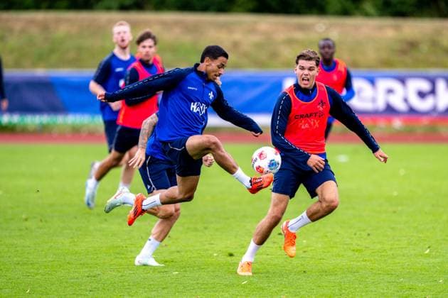 Othmane El Idrissi SV Darmstadt 98, 47 on the ball, behind him Max Pfister SV Darmstadt 98, 48 SV Darmstadt 98, football, 2 Bundesliga, training camp, 5 day, 14 07 2025 SV Darmstadt 98, football, 2 Bundesliga, training camp, 5 day, 14 07 2025 Bad Wörishofen Copyright: xEibner-Pressefoto FlorianxWiegandx EP_FWD