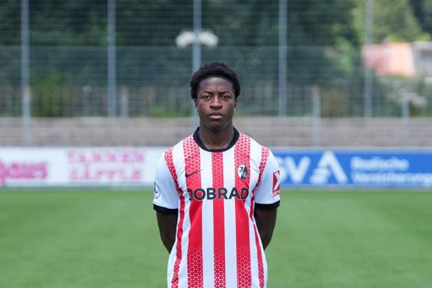 Junior Atemkeng SC Freiburg II SC Freiburg U23 Regionalliga Südwest, Porträttermin 2025 2026, Freiburg Möslestadion Baden Wuerttemberg Germany Copyright: xSTEINSIEK.CH PAAx