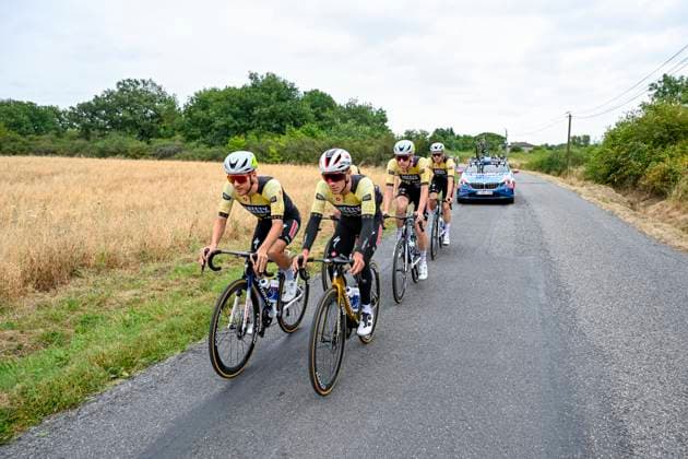 Tour de France 2025 First Restday TOULOUSE, FRANCE - JULY 15 : Evenepoel Remco (BEL) of Soudal - Quick Step and team having a training ride during the first restday of the 112th edition of Tour de France an UCI World Tour 2.UWT for Men Elite on July 15, 2025 in Toulouse, France, 15 07 2025 ( Motordriver Kenny Verfaillie - Toulouse France  Copyright: xJanxDexMeuleneirx