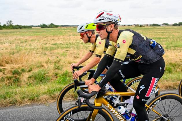 Tour de France 2025 First Restday TOULOUSE, FRANCE - JULY 15 : Evenepoel Remco (BEL) of Soudal - Quick Step and team having a training ride during the first restday of the 112th edition of Tour de France an UCI World Tour 2.UWT for Men Elite on July 15, 2025 in Toulouse, France, 15 07 2025 ( Motordriver Kenny Verfaillie - Toulouse France  Copyright: xJanxDexMeuleneirx