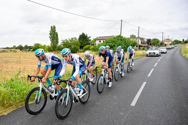 Tour de France 2025 First Restday TOULOUSE, FRANCE - JULY 15 : Team Bahrain - Victorious havoing a training ride during the first restday of the 112th edition of Tour de France an UCI World Tour 2.UWT for Men Elite on July 15, 2025 in Toulouse, France, 15 07 2025 ( Motordriver Kenny Verfaillie - Toulouse France  Copyright: xJanxDexMeuleneirx