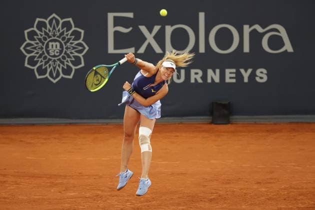 GER, Hamburg, xFSx, ATP250 Womens Tennis Tournament , MSC Hamburg Ladies Open 2025 , Round of 32 , 15 07 2025 v l Dalma Galfi HUN makes a serve Copyright: HMBxMedia FernandoxSoares