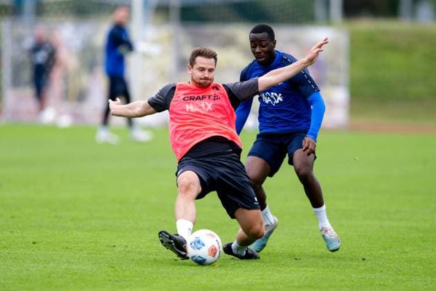 Immanuel Hoehn SV Darmstadt 98, analyst in duel with Merveille Papela SV Darmstadt 98, 21 SV Darmstadt 98, football, 2 Bundesliga, training camp, 6 day, 15 07 2025 SV Darmstadt 98, football, 2 Bundesliga, training camp, 6 day, 15 07 2025 Bad Wörishofen Copyright: xEibner-Pressefoto FlorianxWiegandx EP_FWD