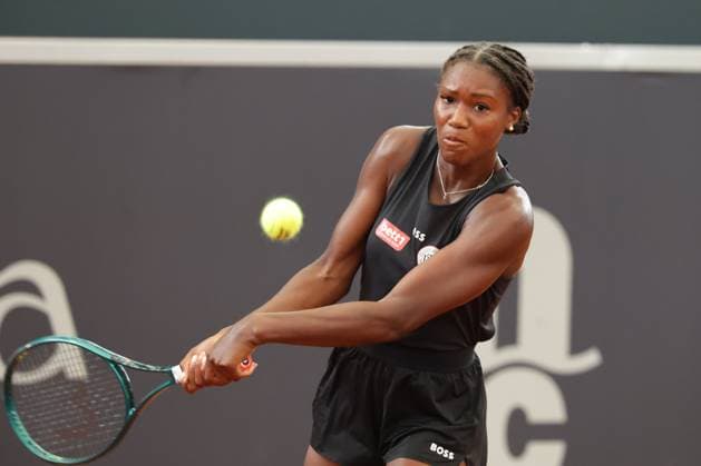 GER, Hamburg, xFSx, ATP250 Womens Tennis Tournament , MSC Hamburg Ladies Open 2025 , Round of 32 , 15 07 2025 v l Noma Noha Akugue GER plays a backhand Copyright: HMBxMedia FernandoxSoares
