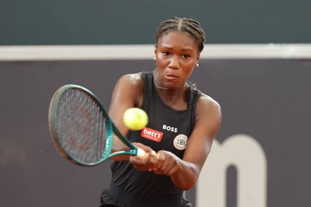 GER, Hamburg, xFSx, ATP250 Womens Tennis Tournament , MSC Hamburg Ladies Open 2025 , Round of 32 , 15 07 2025 v l Noma Noha Akugue GER plays a backhand Copyright: HMBxMedia FernandoxSoares