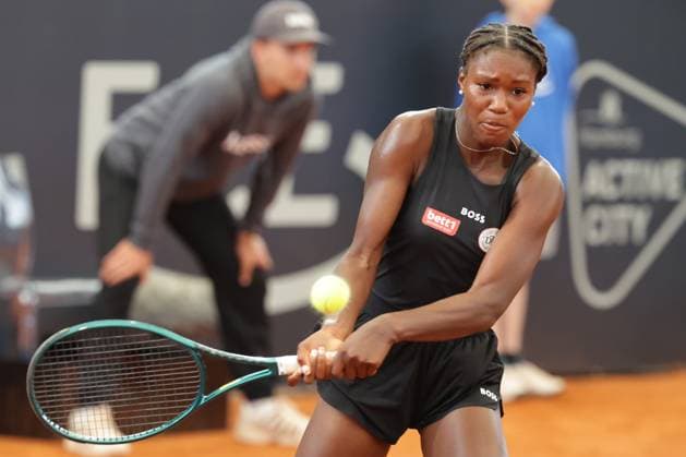 GER, Hamburg, xFSx, ATP250 Womens Tennis Tournament , MSC Hamburg Ladies Open 2025 , Round of 32 , 15 07 2025 v l Noma Noha Akugue GER plays a backhand Copyright: HMBxMedia FernandoxSoares