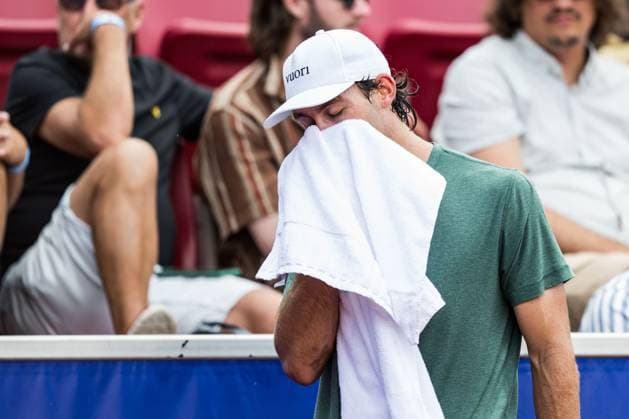 250715 Tristan Boyer of USA looks dejected during day 3 of the Nordea Open on July 15, 2025 in Bastad Photo Niclas Jönsson BILDBYRAN COP 273 NO0351 tennis atp 250 nordea open bbeng depp  Copyright: NICLASxJÖNSSON BB250715NO021