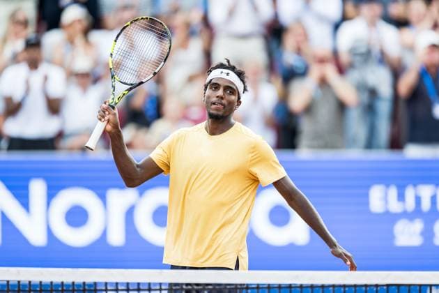 250715 Elias Ymer of Sweden celebrates after day 3 of the Nordea Open on July 15, 2025 in Bastad Photo Niclas Jönsson BILDBYRAN COP 273 NO0351 tennis atp 250 nordea open bbeng jubel  Copyright: NICLASxJÖNSSON BB250715NO024