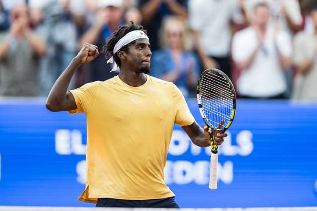 250715 Elias Ymer of Sweden celebrates after day 3 of the Nordea Open on July 15, 2025 in Bastad Photo Niclas Jönsson BILDBYRAN COP 273 NO0351 tennis atp 250 nordea open bbeng jubel  Copyright: NICLASxJÖNSSON BB250715NO025