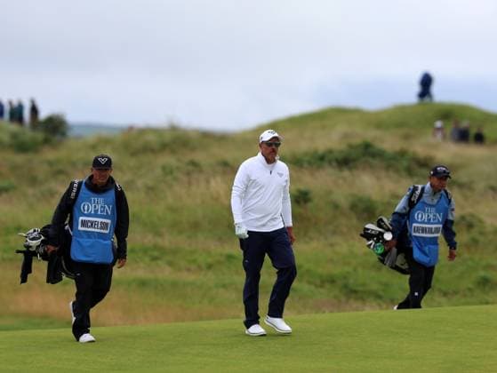 15th July 2025; Royal Portrush Golf Club, Portrush, County Antrim, Northern Ireland; The Open Golf Championship Practice Day 3; Phil Mickelson (USA) on the 11th fairway  ActionPlus12814044 DavidxBlunsden
