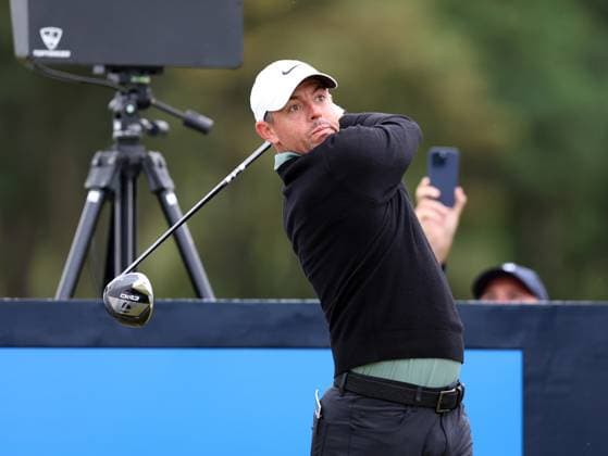 15th July 2025; Royal Portrush Golf Club, Portrush, County Antrim, Northern Ireland; The Open Golf Championship Practice Day 3; Rory McIlroy (NIR) plays his tee shot at the 12th hole  ActionPlus12814050 DavidxBlunsden