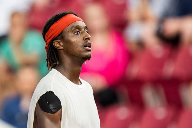 250715 Mikael Ymer of Sweden looks dejected during day 3 of the Nordea Open on July 15, 2025 in Bastad Photo Niclas Jönsson BILDBYRAN COP 273 NO0351 tennis atp 250 nordea open bbeng depp  Copyright: NICLASxJÖNSSON BB250715NO050