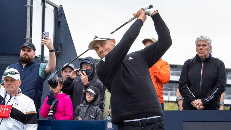 Portrush, Northern Ireland 2025 07 15 The Open Mens Golf Tuesday practice day Ludvig Aberg Sweden goes out on its first practice round for The Open at Royal Portrush Portrush United Kingdom x1019x  Copyright: xChristerxHöglund TTx BRITISH OPEN GOLF 2025