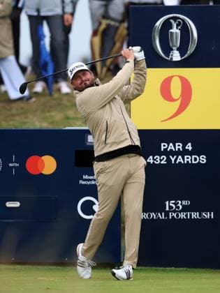 15th July 2025; Royal Portrush Golf Club, Portrush, County Antrim, Northern Ireland; The Open Golf Championship Practice Day 3; Andrew Novak (USA) plays from the tee at the 9th hole  ActionPlus12814178 DavidxBlunsden