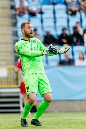 250715 Goalkeeper Giorgi Makaridze of FC Iberia during the UEFA Champions League qualifier football match between Malmö FF and FC Iberia 1999 on July 15, 2025 in Malmö Photo Christian Örnberg BILDBYRAN COP 166 CO0587 fotboll football soccer fotball uefa champions league gualifiers champions league malmö ff fc iberia bbeng  Copyright: CHRISTIANxÖRNBERG BB250715CO040