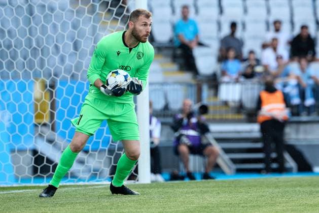 MALMÖ, SWEDEN 20250715 Iberia s goalkeeper Giorgi Makaridze in action during the UEFA Champions League first qualifying round, second leg, soccer match between Malmo FF and FC Iberia 1999 Georgia at Malmo New Stadium, in Malmo, Sweden, on July 15, 2025 MALMÖ SWEDEN FC Iberia 1999, Fotboll, Malmö FF x11830x  Copyright: xAndersxBjurö TTx SWEDEN SOCCER CL MALMO-IBERIA