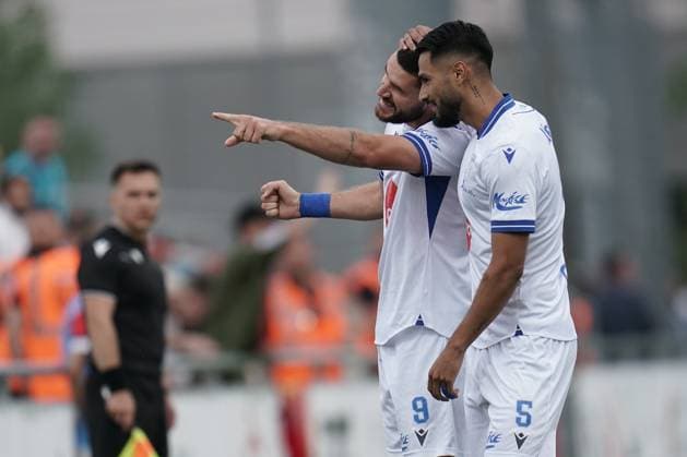 Football Champions League 2025 2026 15 07 2025, Football Champions League, UEFA Champions League, 2025 2026, Qualification Round 1, Luxembourg, Stade Municipal, Luxembourg LUX FC Differdange 03 LUX FC Drita RKS vl Jubel Drita 1 0 by Arber Manaj Drita 9 with Juan Camilo Mesa Drita 5