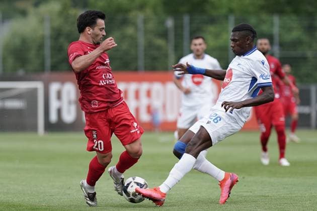 Football Champions League 2025 2026 15 07 2025, Football Champions League, UEFA Champions League, 2025 2026, Qualification Round 1, Luxembourg, Stade Municipal, Luxembourg LUX FC Differdange 03 LUX FC Drita RKS vl Rafael Pereira Pinto FC Differdange 03 20 Raddy Ovouka Drita 26