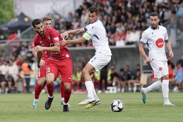 Football Champions League 2025 2026 15 07 2025, Football Champions League, UEFA Champions League, 2025 2026, Qualification Round 1, Luxembourg, Stade Municipal, Luxembourg LUX FC Differdange 03 LUX FC Drita RKS vl Samir Hadji FC Differdange 03 23 Rron Broja Drita 4