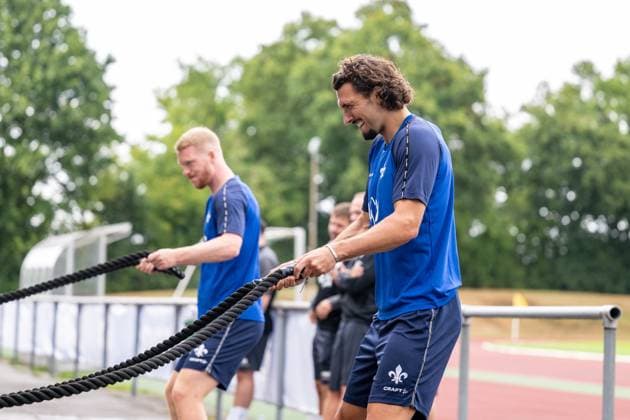 Fraser Hornby SV Darmstadt 98, 09 and Kai Klefisch SV Darmstadt 98, 17 at training, SV Darmstadt 98, football, 2 Bundesliga, training camp, 6 day, 15 07 2025 SV Darmstadt 98, football, 2 Bundesliga, training camp, 6 day, 15 07 2025 Bad Wörishofen Copyright: xEibner-Pressefoto FlorianxWiegandx EP_FWD