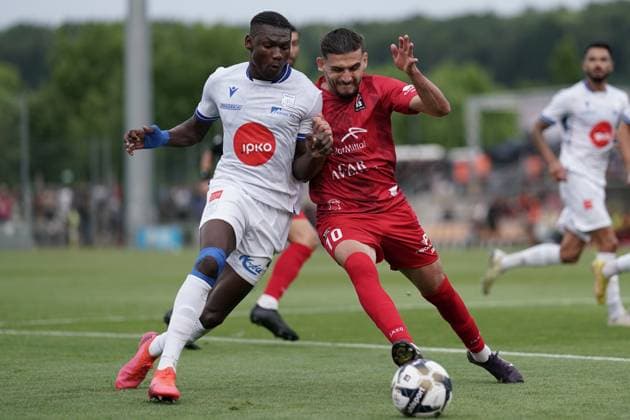 Football Champions League 2025 2026 15 07 2025, Football Champions League, UEFA Champions League, 2025 2026, Qualification Round 1, Luxembourg, Stade Municipal, Luxembourg LUX FC Differdange 03 LUX FC Drita RKS vl Raddy Ovouka Drita 26 Artur Abreu FC Differdange 03 10