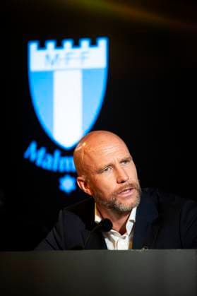 250715 Head coach Henrik Rydström of Malmö FF during a press conference after the UEFA Champions League qualifier football match between Malmö FF and FC Iberia 1999 on July 15, 2025 in Malmö Photo Christian Örnberg BILDBYRAN COP 166 CO0587 fotboll football soccer fotball uefa champions league gualifiers champions league malmö ff fc iberia bbeng  Copyright: CHRISTIANxÖRNBERG BB250715CO091