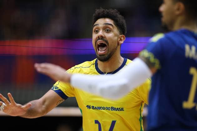 Fernando Gil Kreling (BRA), JULY 16, 2025 - Volleyball : FIVB Volleyball Nations League 2025 Men s Preliminary Round match between Argentina - Brazil at Chiba Port Arena, Chiba, Japan. Noxthirdxpartyxsales  aflo_297838786