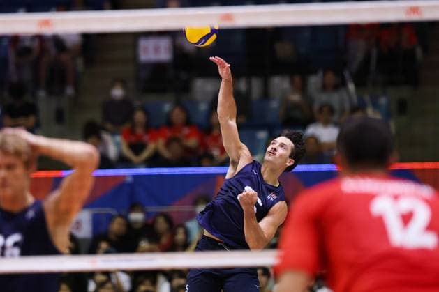 Ethan Champlin (USA), JULY 16, 2025 - Volleyball : FIVB Volleyball Nations League 2025 Men s Preliminary Round match between Turkey - United States at Chiba Port Arena, Chiba, Japan. Noxthirdxpartyxsales  aflo_297848405