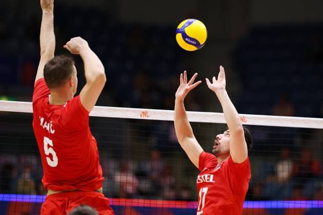 Murat Yenipazar (TUR), JULY 16, 2025 - Volleyball : FIVB Volleyball Nations League 2025 Men s Preliminary Round match between Turkey - United States at Chiba Port Arena, Chiba, Japan. Noxthirdxpartyxsales  aflo_297848457
