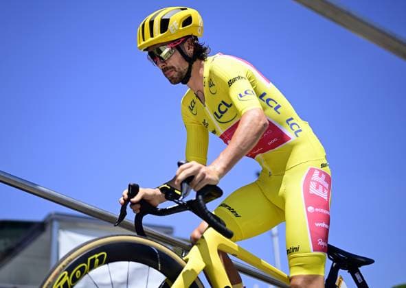 Irish Ben Healy of EF Education-EasyPost pictured at the start of stage 11 of the 2025 Tour de France cycling, from and to Toulouse (154km), on Wednesday 16 July 2025 in France. The 112th edition of the Tour de France starts on Saturday 5 July in Lille, France, and will finish in Paris, France on the 27th of July. DIRKxWAEM  x129369589x
