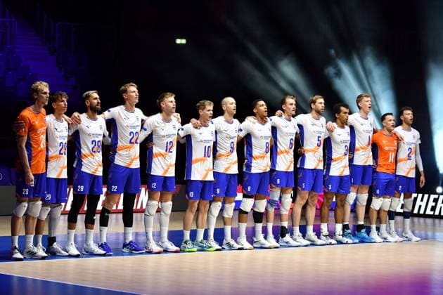 Ljubljana, Slovenia, 16th July 2024: Team Netherlands during the IVNL Volleyball Nations League, Week 3 match, between Ukraine and Netherlands at Arena Stozice, Ljubljana, Slovenia. (Natasa Kupljenik SPP) Copyright: xNatasaxKupljenikx xSPPx SPP_1015250