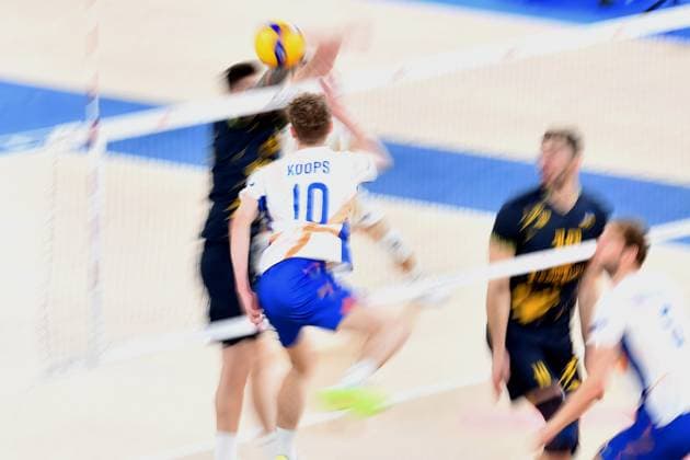 Ljubljana, Slovenia, 16th July 2024: Tom Koops of Netherlands (C) during the IVNL Volleyball Nations League, Week 3 match, between Ukraine and Netherlands at Arena Stozice, Ljubljana, Slovenia. (Natasa Kupljenik SPP) Copyright: xNatasaxKupljenikx xSPPx SPP_1015276