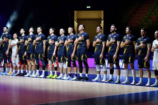 Ljubljana, Slovenia, 16th July 2024: Team Ukraine during the IVNL Volleyball Nations League, Week 3 match, between Ukraine and Netherlands at Arena Stozice, Ljubljana, Slovenia. (Natasa Kupljenik SPP) Copyright: xNatasaxKupljenikx xSPPx SPP_1015247