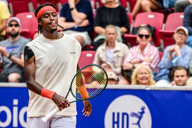 250716 Mikael Ymer of Sweden looks dejected during day 4 of the Nordea Open on July 16, 2025 in Bastad Photo Mathilda Schuler BILDBYRAN kod MA MA0847 tennis atp 250 nordea open bbeng depp sweden sverige  Copyright: MATHILDAxSCHULER BB250716MA003