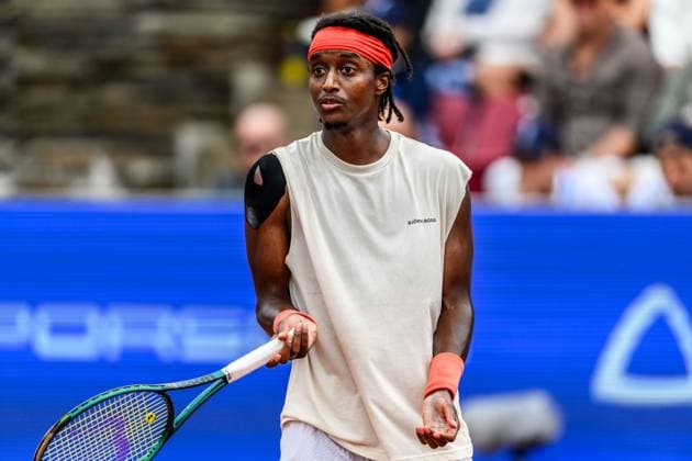 250716 Mikael Ymer of Sweden looks dejected during day 4 of the Nordea Open on July 16, 2025 in Bastad Photo Mathilda Schuler BILDBYRAN kod MA MA0847 tennis atp 250 nordea open bbeng depp sweden sverige  Copyright: MATHILDAxSCHULER BB250716MA005