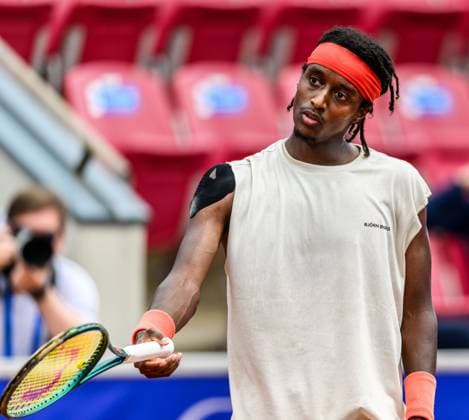250716 Mikael Ymer of Sweden looks dejected during day 4 of the Nordea Open on July 16, 2025 in Bastad Photo Mathilda Schuler BILDBYRAN kod MA MA0847 tennis atp 250 nordea open bbeng depp sweden sverige  Copyright: MATHILDAxSCHULER BB250716MA007