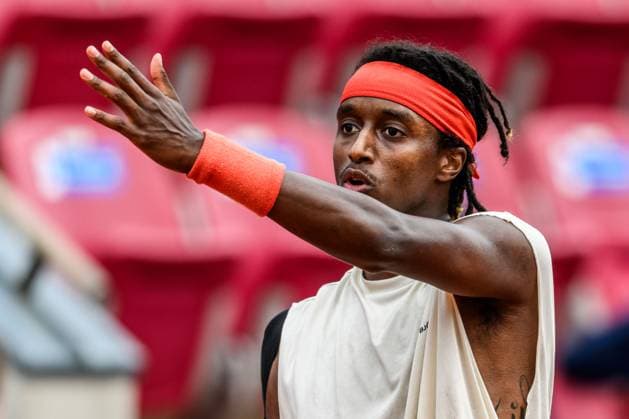 250716 Mikael Ymer of Sweden looks dejected during day 4 of the Nordea Open on July 16, 2025 in Bastad Photo Mathilda Schuler BILDBYRAN kod MA MA0847 tennis atp 250 nordea open bbeng depp sweden sverige  Copyright: MATHILDAxSCHULER BB250716MA008