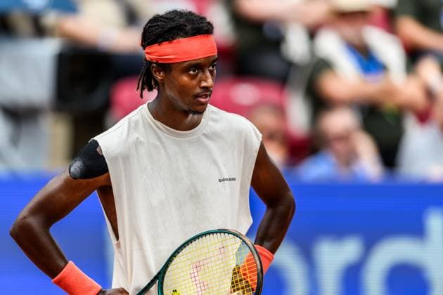250716 Mikael Ymer of Sweden looks dejected during day 4 of the Nordea Open on July 16, 2025 in Bastad Photo Mathilda Schuler BILDBYRAN kod MA MA0847 tennis atp 250 nordea open bbeng depp sweden sverige  Copyright: MATHILDAxSCHULER BB250716MA010