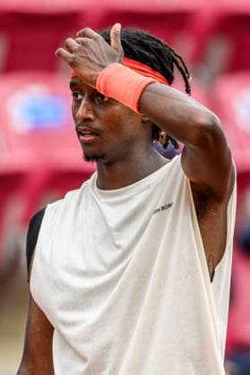 250716 Mikael Ymer of Sweden looks dejected during day 4 of the Nordea Open on July 16, 2025 in Bastad Photo Mathilda Schuler BILDBYRAN kod MA MA0847 tennis atp 250 nordea open bbeng sweden sverige depp  Copyright: MATHILDAxSCHULER BB250716MA018