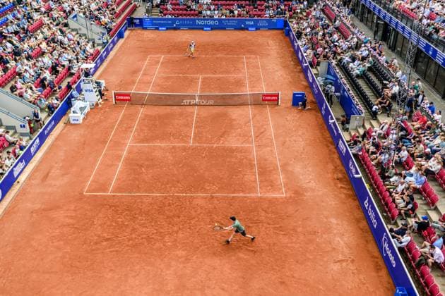 250716 Filip Misolic of Austria and Elmer Moller of Denmark during day 4 of the Nordea Open on July 16, 2025 in Bastad Photo Mathilda Schuler BILDBYRAN kod MA MA0847 tennis atp 250 nordea open bbeng  Copyright: MATHILDAxSCHULER BB250716MA032